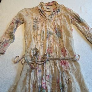 DKNY girls cotton floral tunic shirt